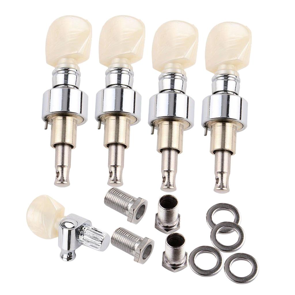 Sunnimix 5 Dây Đàn Banjo Pearled Nút Chỉnh Chốt Chỉnh Âm Máy Đầu 5 Chiếc Bạc