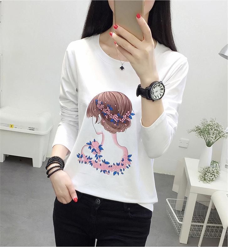 ÁO THUN NỮ DÀI TAY CỔ TRÒN HOẠ TIẾT TRẺ TRUNG