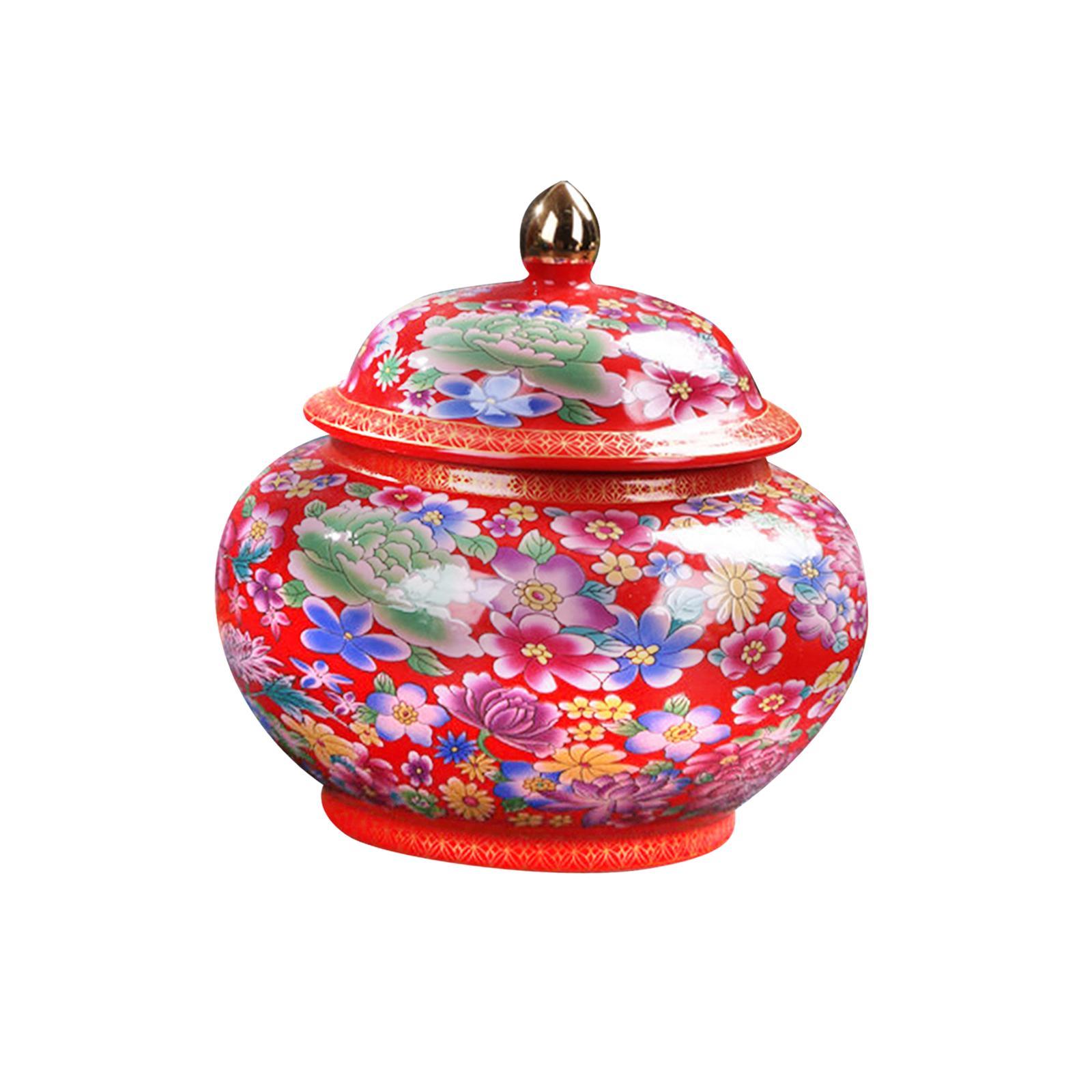 Ceramic Colour Enamel Tea Storage Jar 800ml Traditional for Coffee Condiment