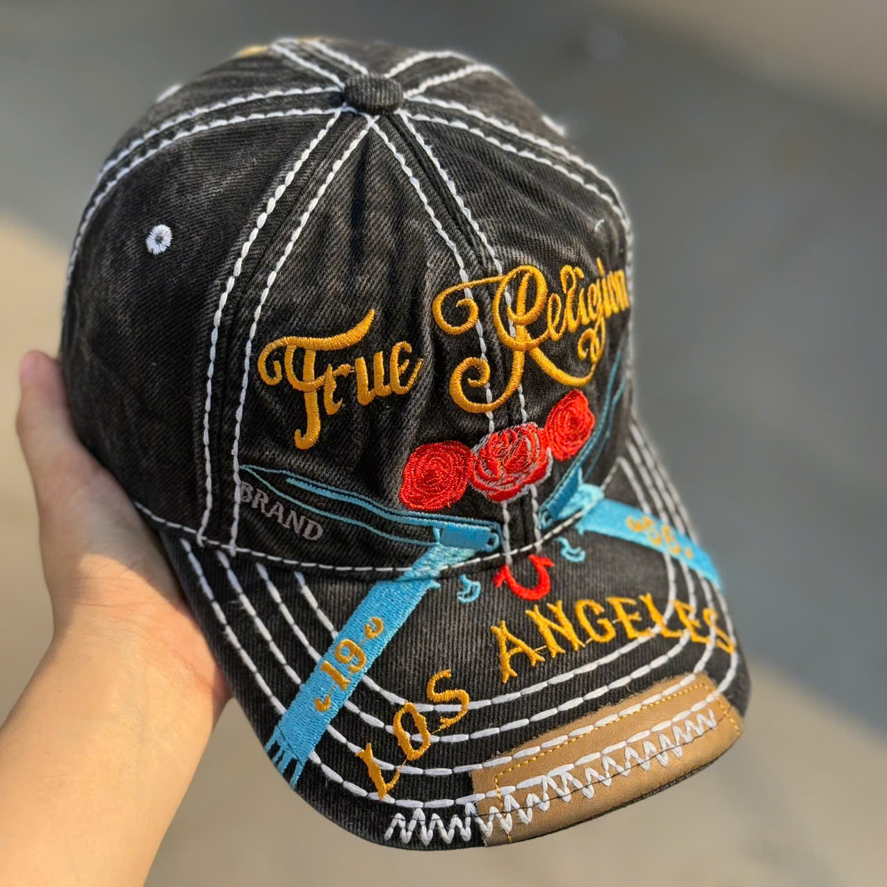 Nón kết, mũ lưỡi trai ÔNG ĐỊA TRUE RELIGION vải jeans form chuẩn siêu đẹp (Ảnh thật)