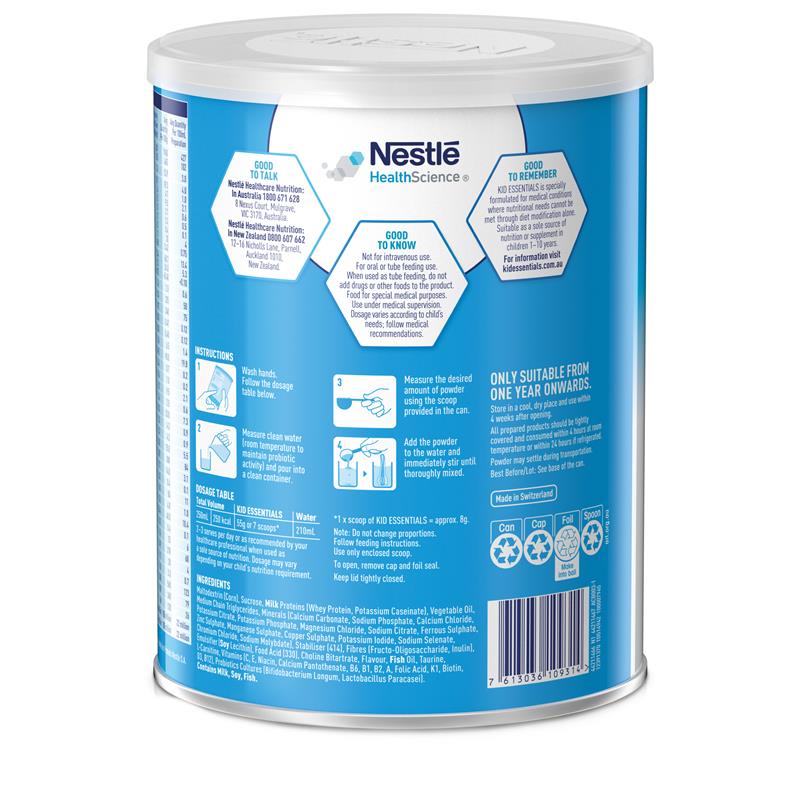 Sữa Kid Essentials - Sữa Úc Nestlé Health Science Cho Trẻ Biếng Ăn, Chậm Tăng Cân 800g - Bao Bì Mới