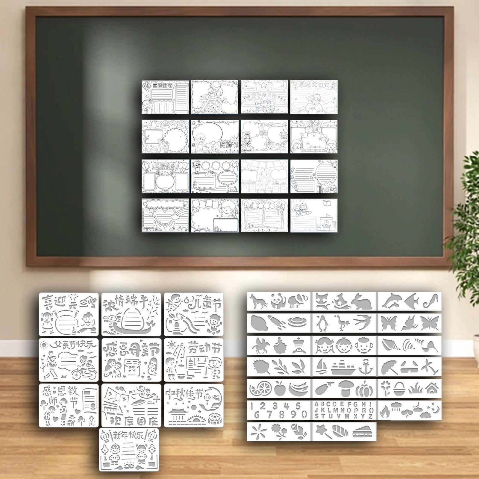 46 Pieces Painting Template Drawing Template for Fabric Furniture DIY Crafts