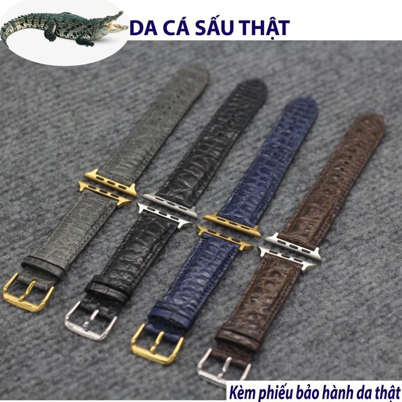 Dây da đeo thay thế  dành cho apple watch dây da cá sấu, dây apple watch da cá sấu KÈM ADAPTER+KHÓA.