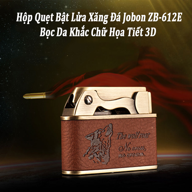 Vỏ Hột Quẹt Bật Lửa Jobon ZB-612E Xăng Đá Bọc Da Cực Đẹp