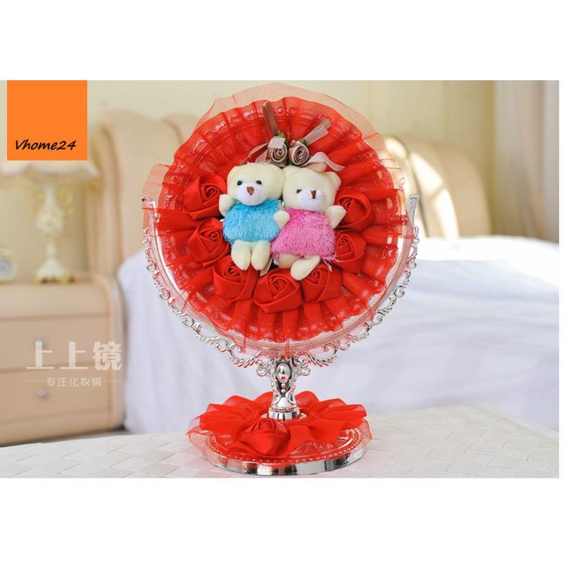 GƯƠNG TRANG ĐIỂM WEDDING GẤU TRÒN