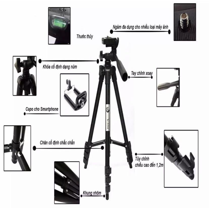 Gậy Chụp Hình 3 Chân Tripod 3120 Cho Điện Thoại, Máy Ảnh Điện Thoại.