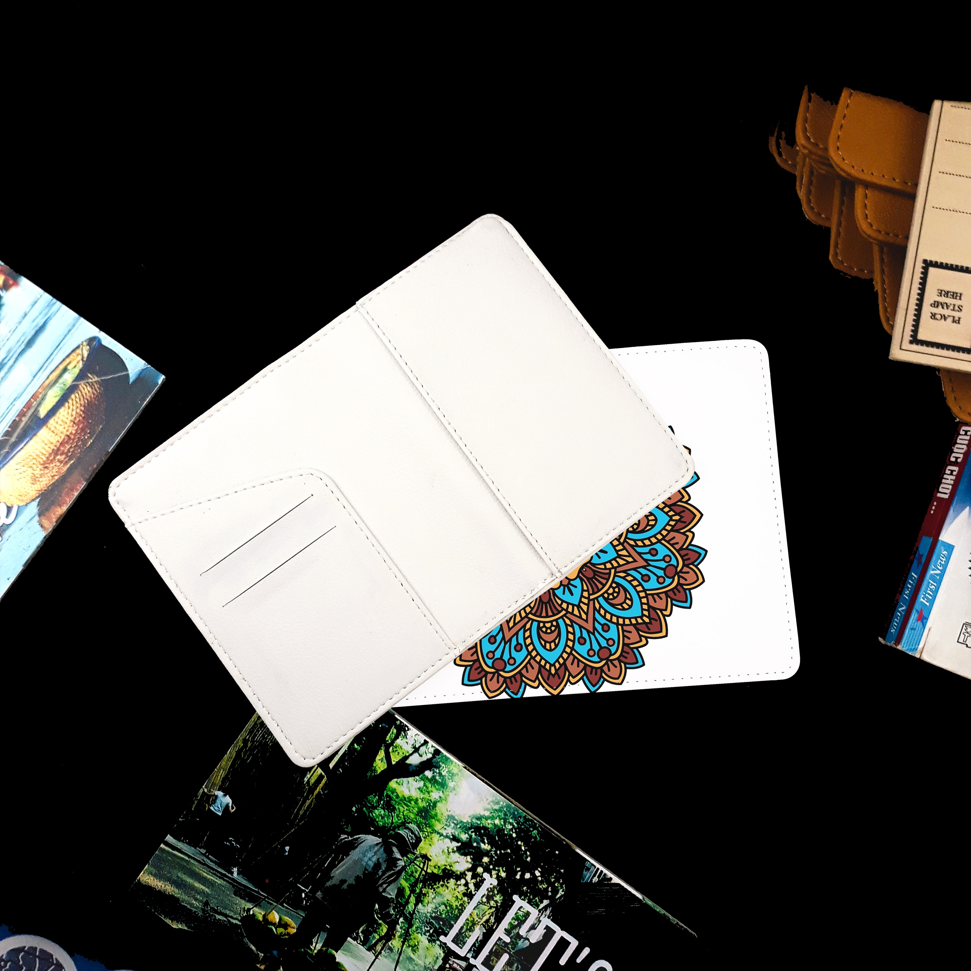 Bao Da Hộ Chiếu Du Lịch Hoạ Tiết MANDALA - Ví Đựng Passport Siêu Đẹp - PPT059
