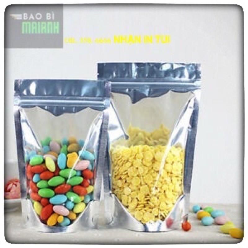 TÚI ZIP BẠCHÀNG CÔNG TY ĐẸP túi zipper bạc đáy đứng, túi zip 1 một mặt bạc, 1 mặt trong,12*17