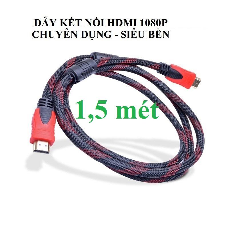 CÁP HDMI BỌC DÂY DÙ ĐỎ DÀI 1,5M CHỐNG NHIỄU