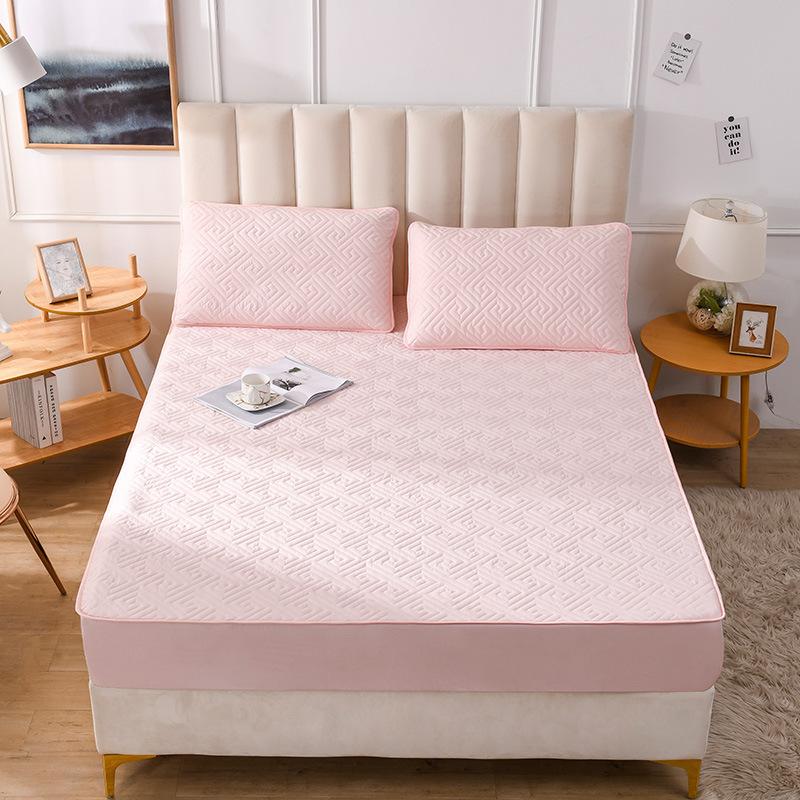Mềm Mại Được Trang Bị Tấm Có Dây Thun Co Giãn Màu Trơn Giường Bao Dày Mền Chần Gòn Bọc Nệm Chống Vi Khuẩn Nghi-Mattress Topper