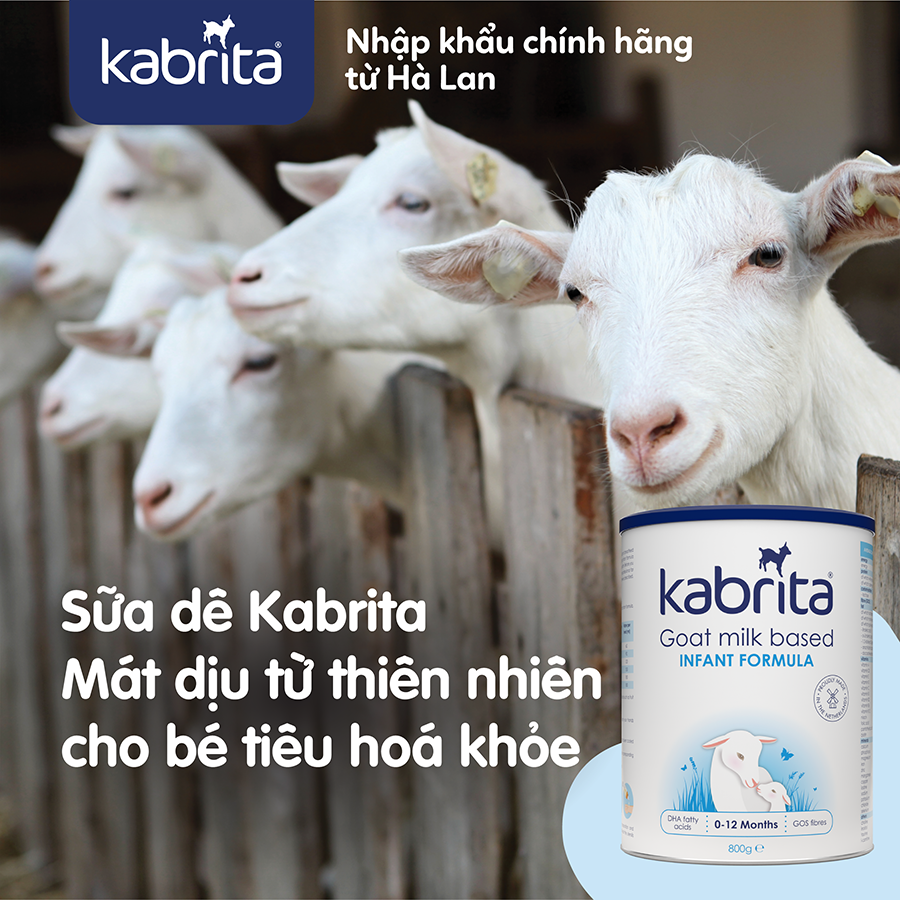 Sữa dê Kabrita số 1 cho trẻ từ 0-12 tháng - Lon 800g
