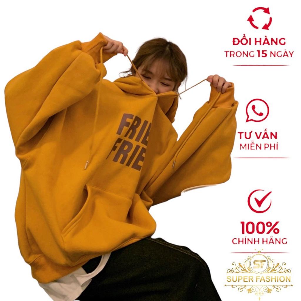 Áo Hoodies Nữ Frien Chui Đầu Nón Lớn 2 Lớp Chất Nỉ Dày Mịn Form Rộng Mặc Đẹp Thời Trang FSHION