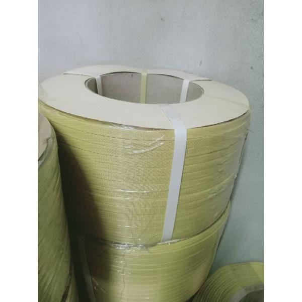 Dây đai nhựa Pp tái chế 12mm và 15mm màu vàng loại 10kg