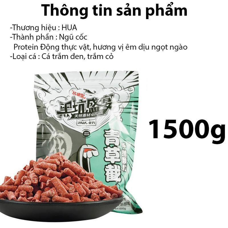 Mồi HUA chuyên câu cá trắm cỏ, trắm đen siêu nhạy - 1500g cao cấp HUA-25