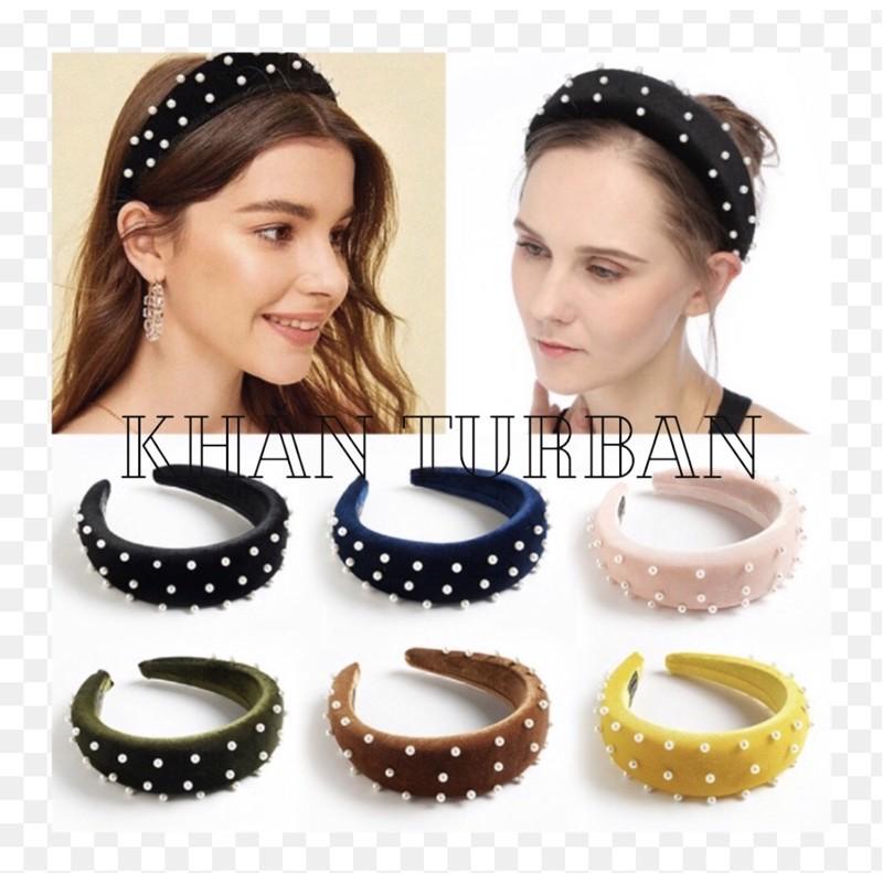 Băng đô nhung đính hạt mấn mặc áo dài