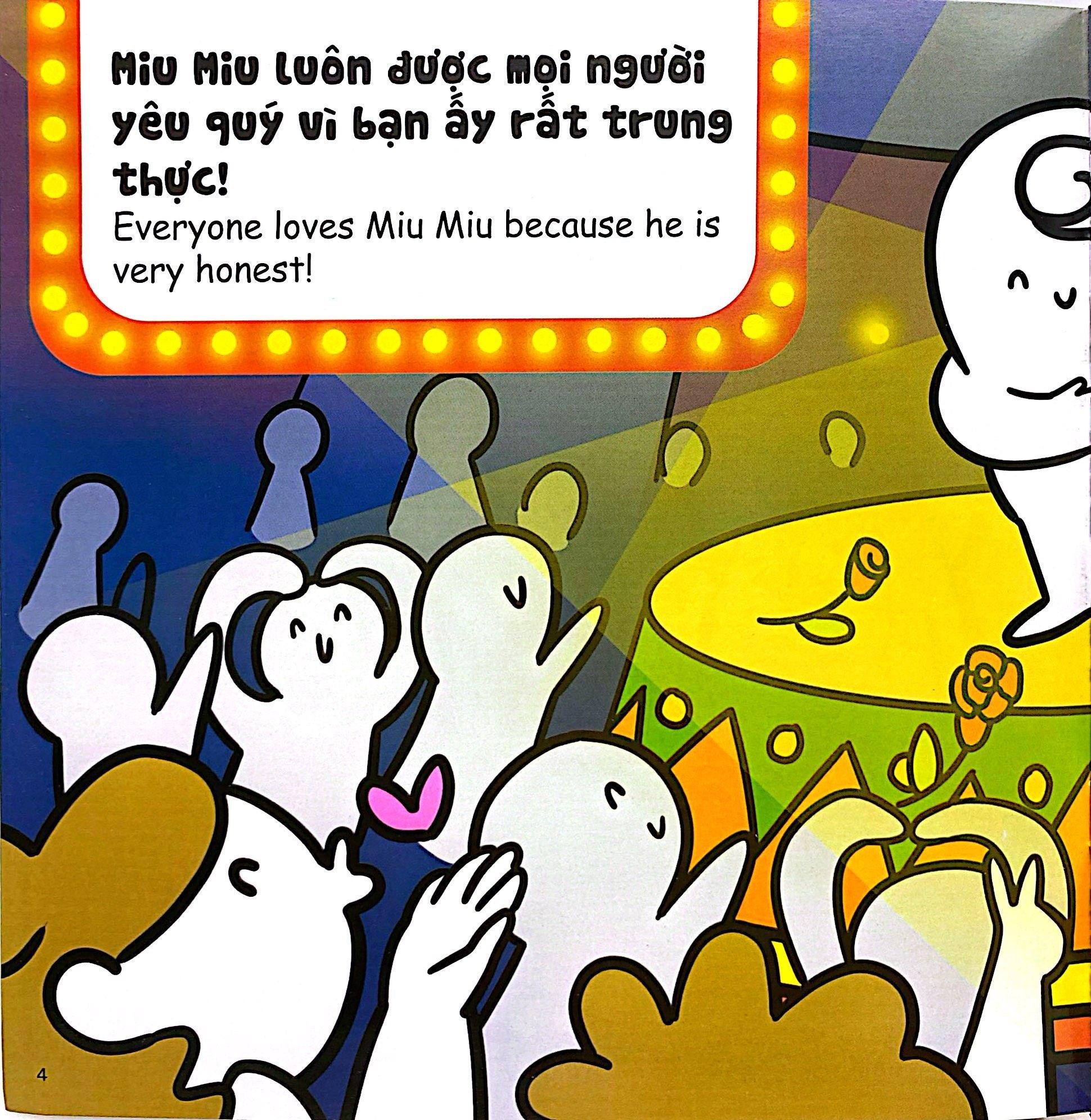 Sách - Ehon Kĩ Năng Sống - Miu Bé Nhỏ Học Cách Ứng Xử - Tập 42 - Miu Miu Trung Thực!