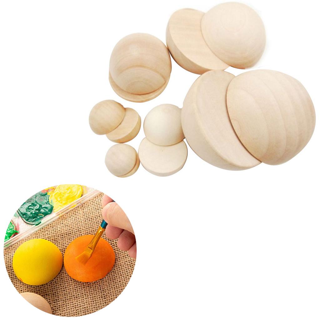 50 Chiếc 1 Cm Gỗ Tự Nhiên Khối Chưa Hoàn Thành Một Nửa Bóng Gỗ Thủ Công Trẻ Em Tự Làm Đồ Chơi