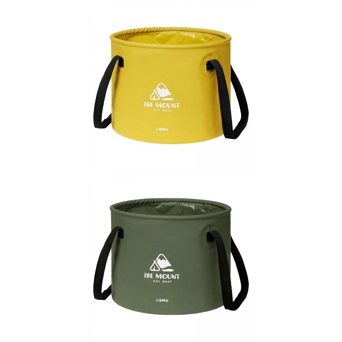 2Pcs Round Water Container Dish Tub 20L Large Capacity with Handle Waterproof Folding Wash Basin for Car Washing Hiking Fishing Camping