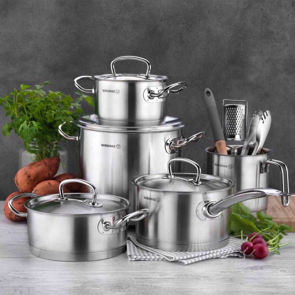 Nồi Inox Đáy Từ 4.5 Lít Nắp Inox Korkmaz Proline
