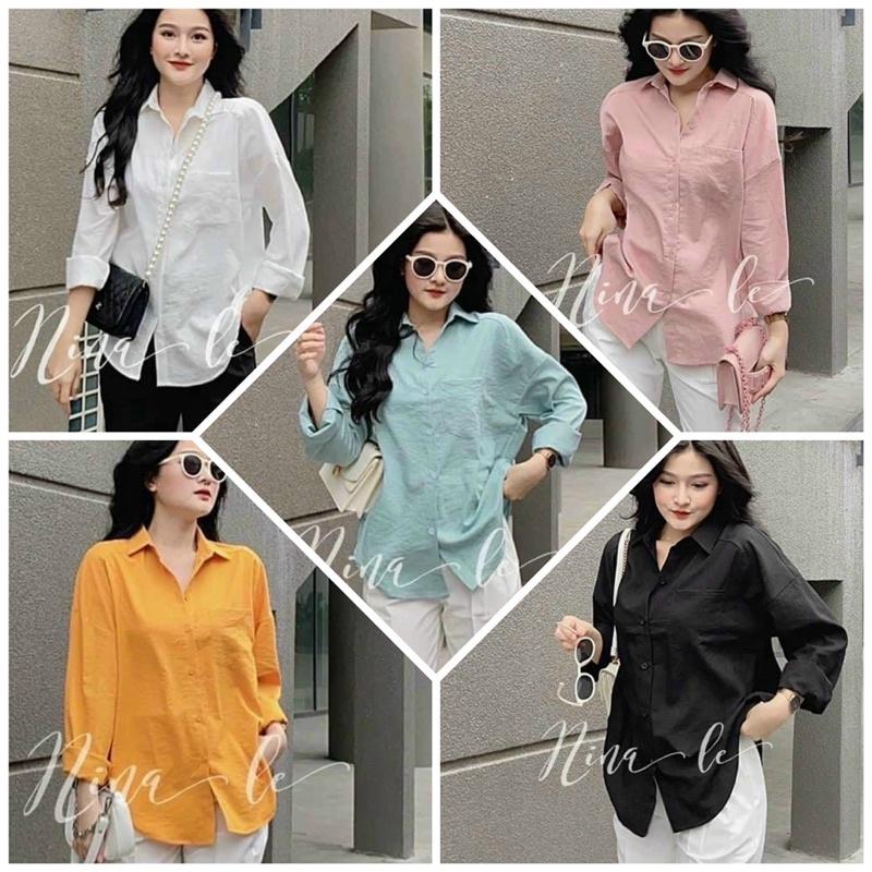 ÁO SƠMI OVERSIZE TÚI 1 BÊN HÀN QUỐC