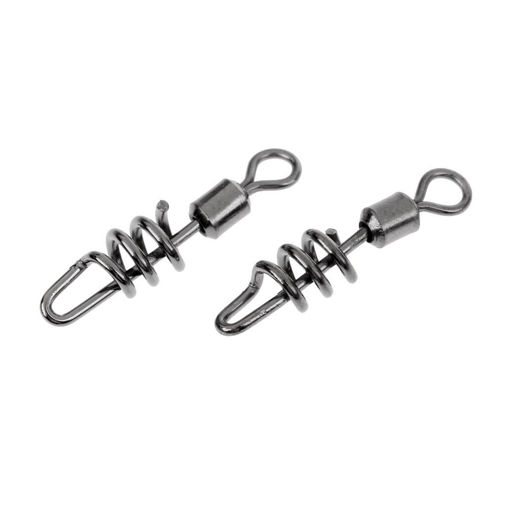 20 Pieces Fishing Swivel Snap Corkscrew Swivels Swirl Connector with Rolling Swivel Saltwater 16mm-27mm