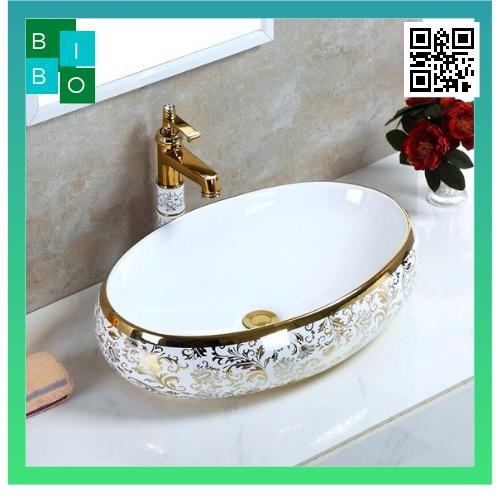 Vòi Lavabo Mạ Vàng Hoa Văn Nghệ Thuật Cao 20cm và 30cm