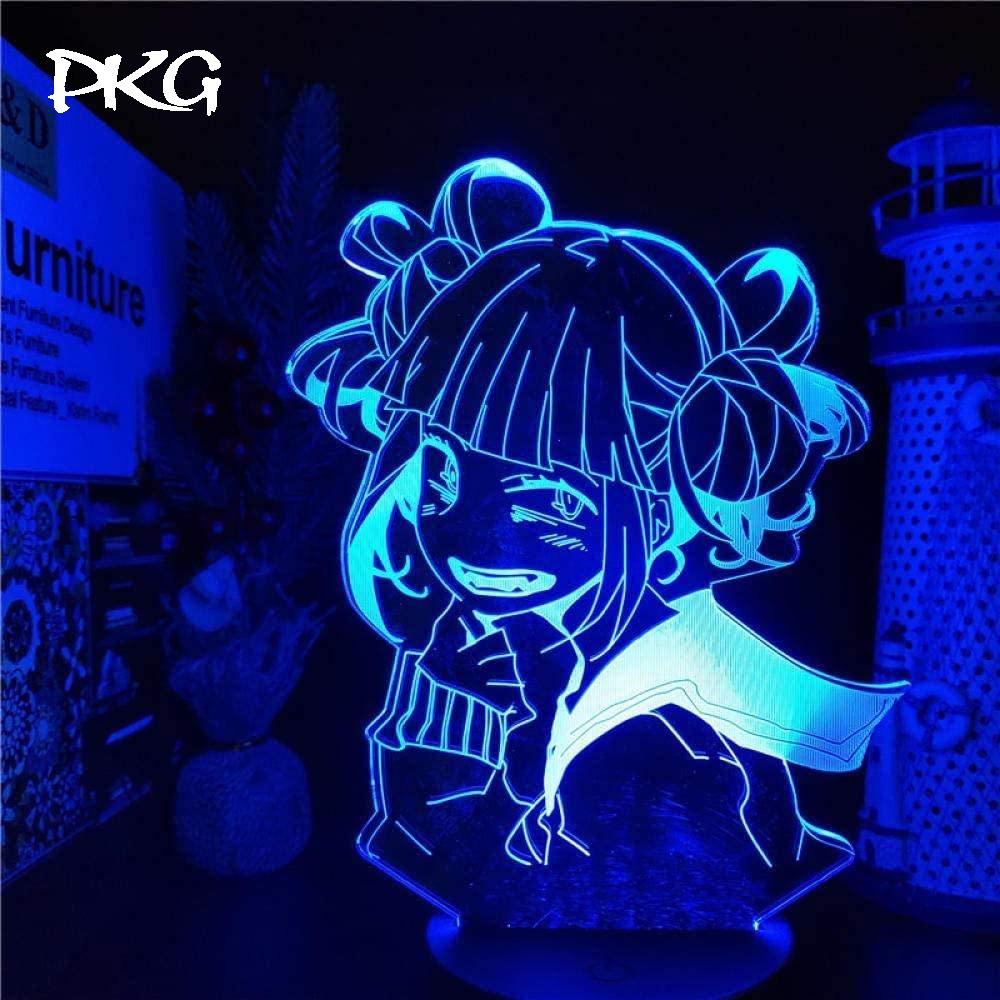 Đèn Ngủ Led 3D Hình Anime Himiko Toga Học Viên Chiến Binh Quà Tặng Trang Trí cảm ứng có Điều khiển từ xa nháy