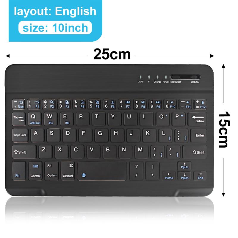 10 Inch Chuột Và Bàn Phím Không Dây Mini Sạc Bàn Phím Bluetooth Có Chuột Tây Ban Nha Nga Bàn Phím Cho Máy Tính Điện Thoại Máy Tính Bảng