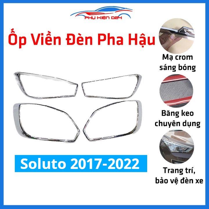 Ốp viền đèn pha hậu mạ crom Soluto 2017-2018-2019-2020-2021-2022 chống trầy trang trí bảo vệ xe