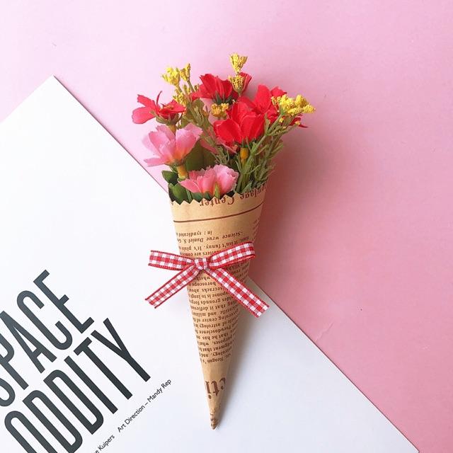 Bó hoa tuylip cúc nhỏ 20cm phụ kiện chụp ảnh