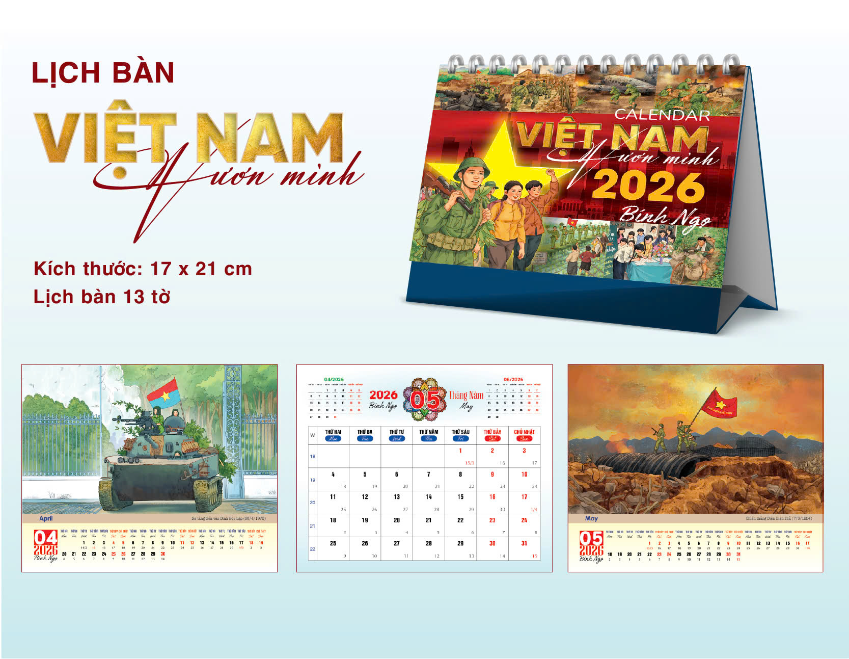 LỊCH BÀN BÍNH NGỌ 2026: VIỆT NAM VƯƠN MÌNH – Sách Nhân dân