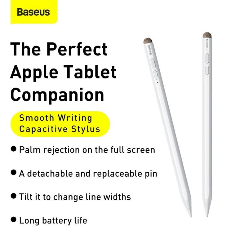 Bút cảm ứng Baseus Smooth Writing Capacitive Stylus dùng cho iPat Pro/ Smartphone/ Tablet Android (Active + Passive Version, Magnetic Adsorption, Tilt &amp; Strength sensitive) - Hàng Chính Hãng