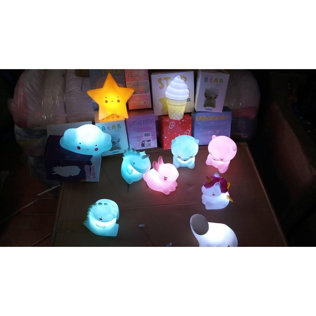 Đèn ngủ silicon cho bé trang trí phòng ngủ chạy bằng pin
