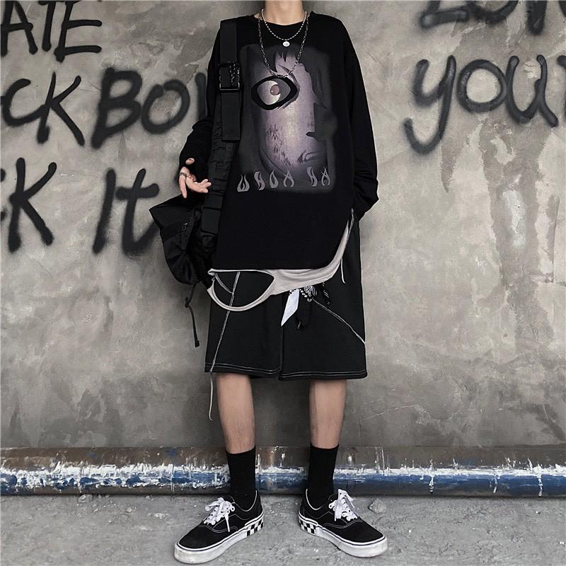 Áo thun tay dài form rộng EYES NEKO.SG, Áo thun Streetwear SWT77