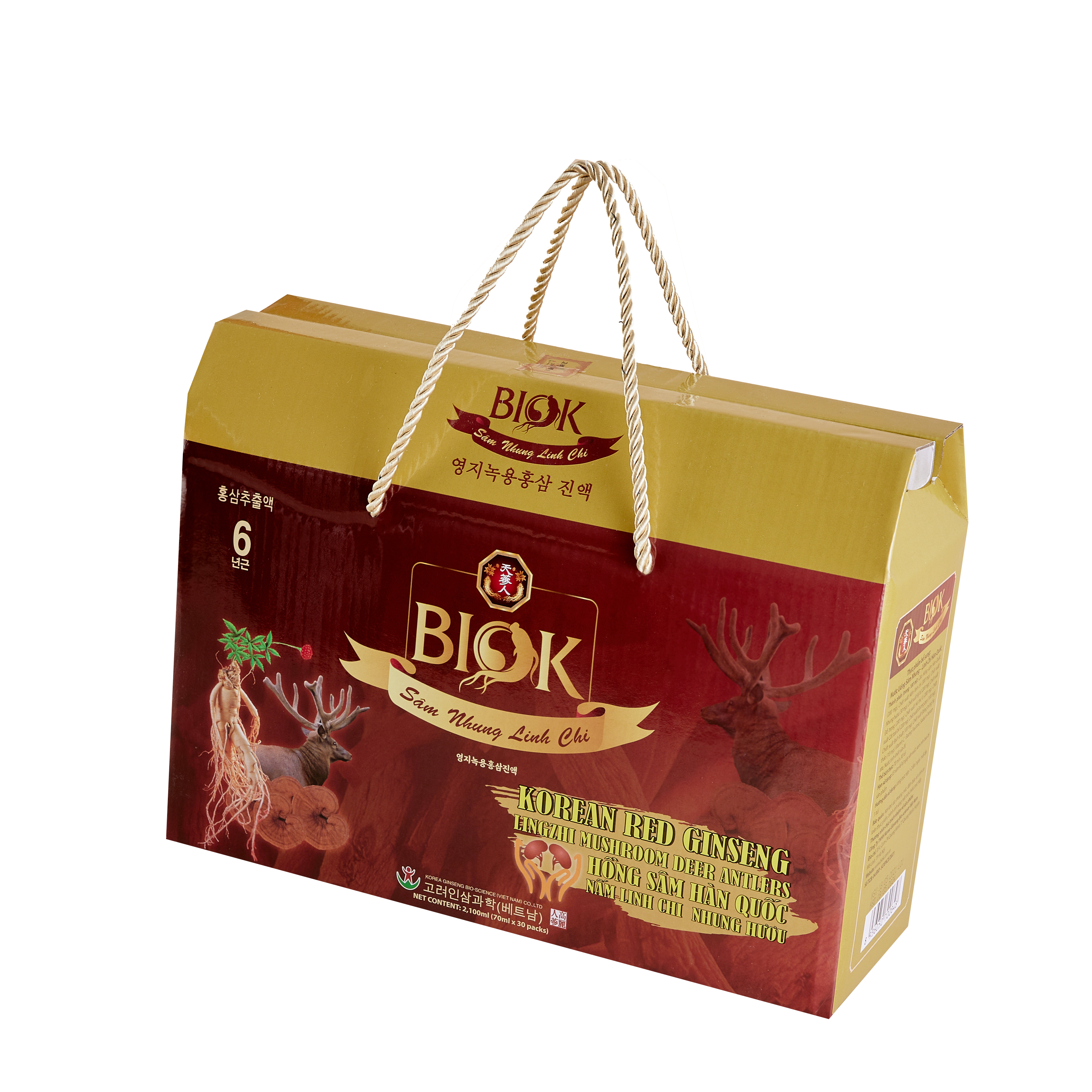 Nước uống Sâm Nhung Linh Chi Biok - Hộp 30 gói * 70ml