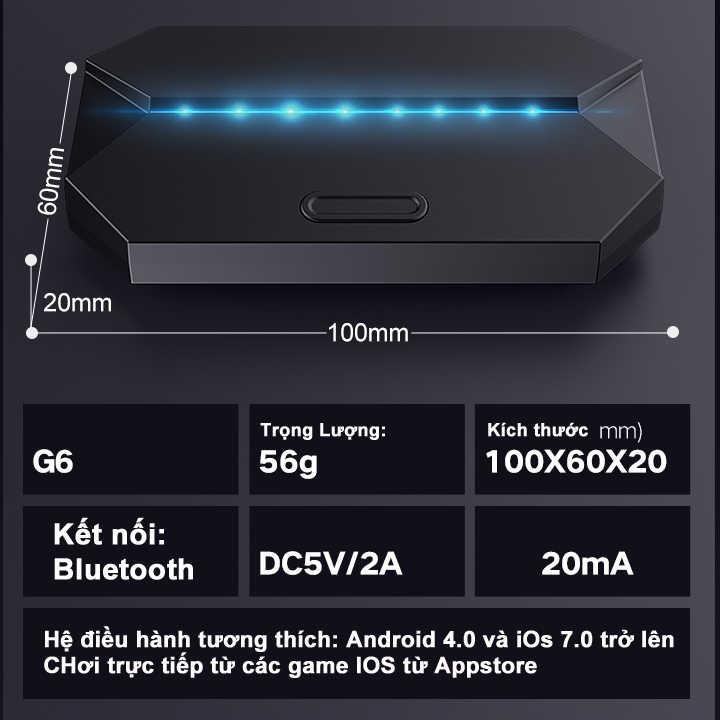 Combo Bàn Phím Giả Cơ FREE WOLF K15 + Chuột LED G3Os + Bộ Chuyển Đổi FREEWOLF G6 hỗ trợ chơi game PUBG Mobile cho Androi