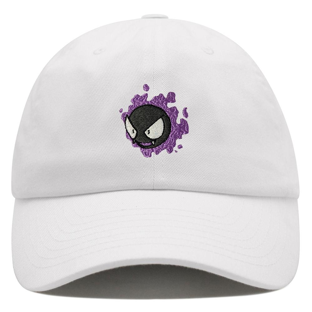 Thêu Gastly Bố Nón Hoạt Hình Dễ Thương Mũ Bóng Chày Thoáng Khí Cặp Đôi Nón Unisex Có Thể Điều Chỉnh Tấm Che Mặt Mũ Lưỡi Trai Color: Black Size: M