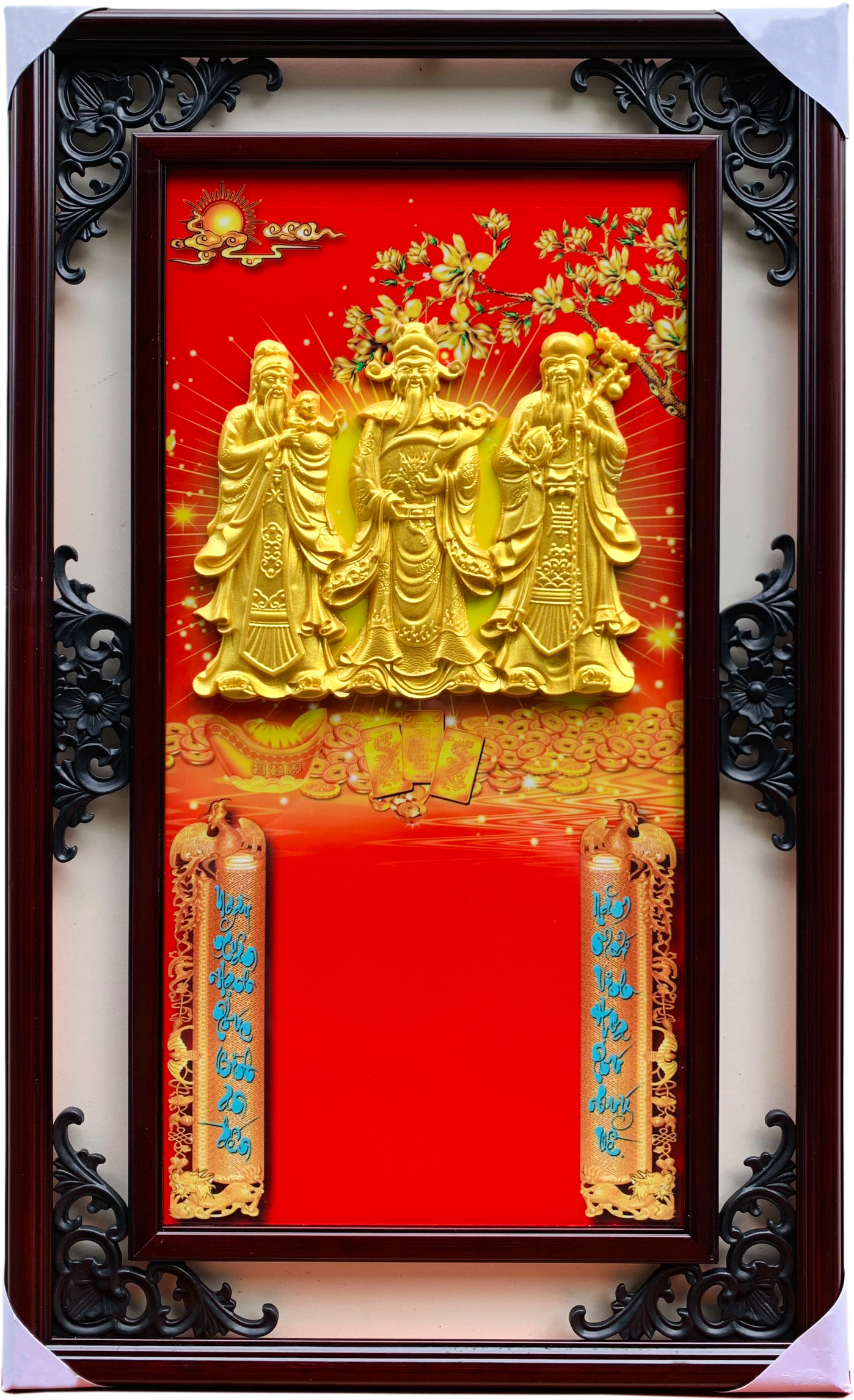 Lịch gỗ treo tường khung phù điêu, tranh lịch phong thủy Thuận Buồm Xuôi Gió và làm quà tặng tết TBP01