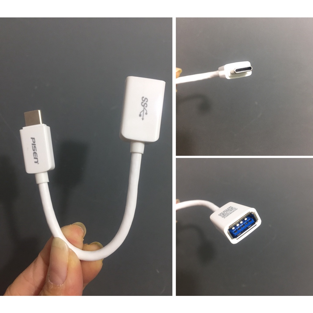 Cáp chuyển OTG type-C ra USB Pisen MU11-150 _ Hàng chính hãng