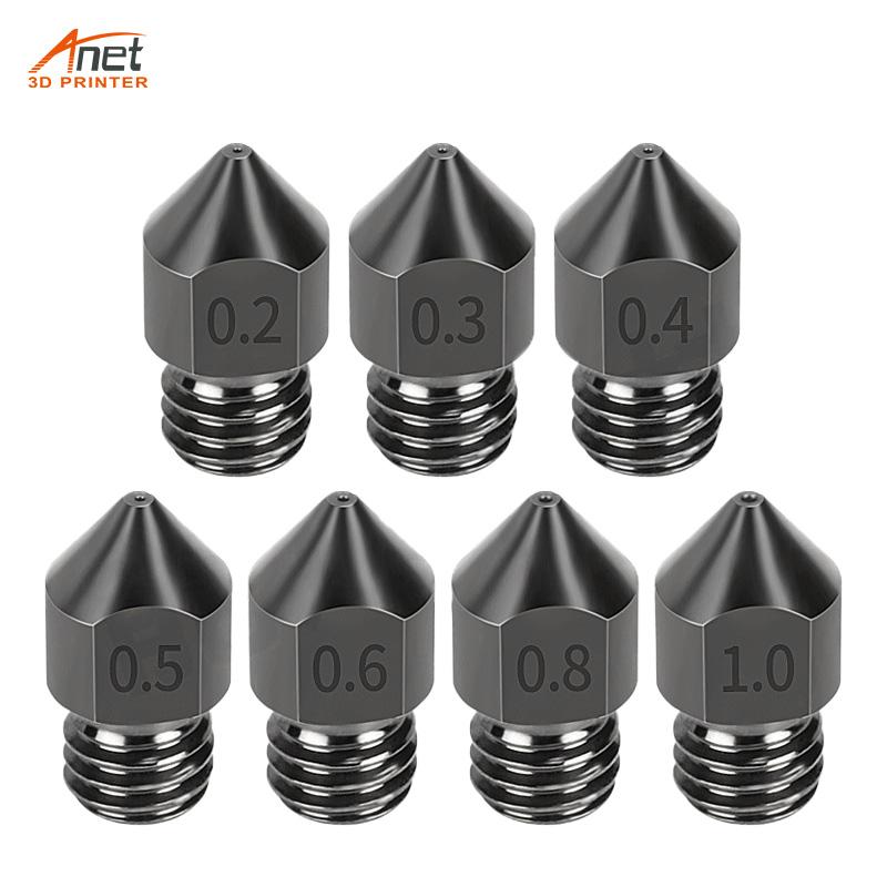 Đầu máy đùn vòi phun thép cứng MK8 mới cho A8 A8plus Ender 3 CR10 Máy in 3D Cập nhật Vòi phun 0,2/0,3/0,4/0,5/0,6/0,8/1,0mm