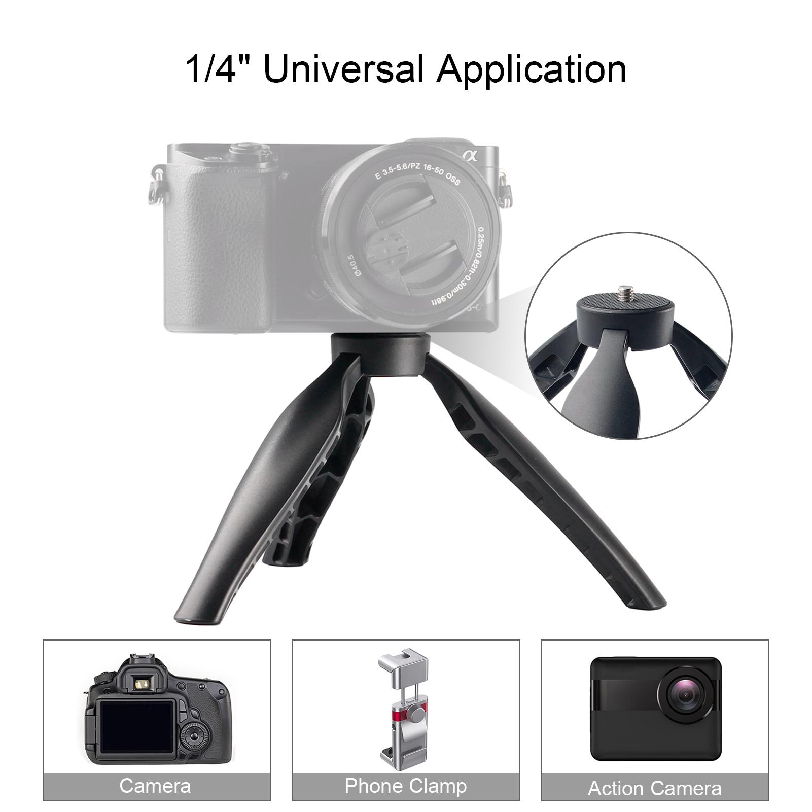 Giá ba chân để bàn video mini với giao diện 1/4 inch phổ biến cho máy ảnh DSLR SLR Gắn điện thoại