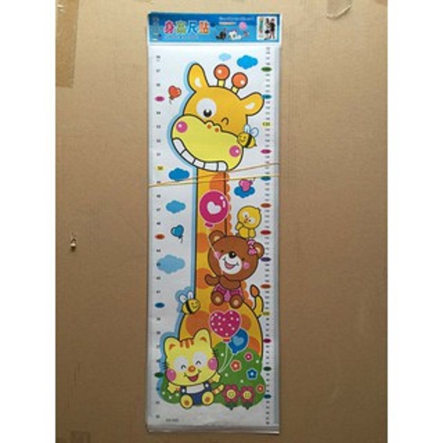 Thước Decal Dán Tường Hình Ngộ Nghĩnh Đo Chiều Cao Của Bé