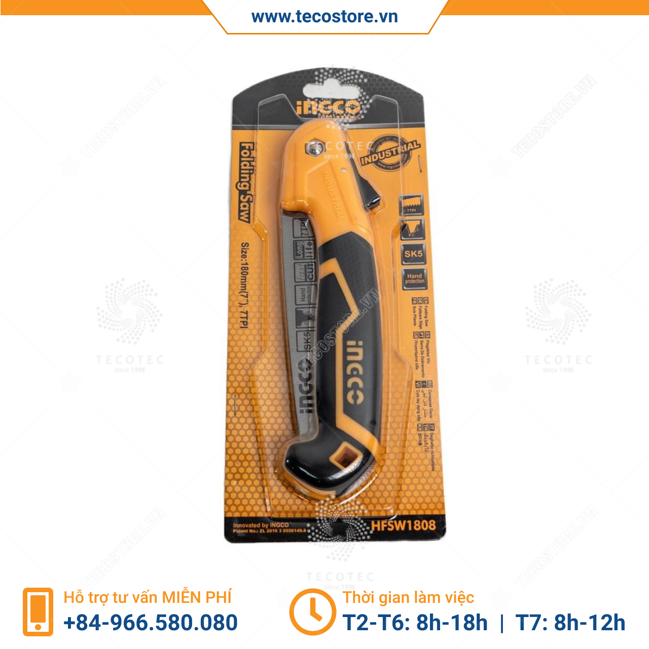Cưa tay dạng xếp INGCO HFSW1808