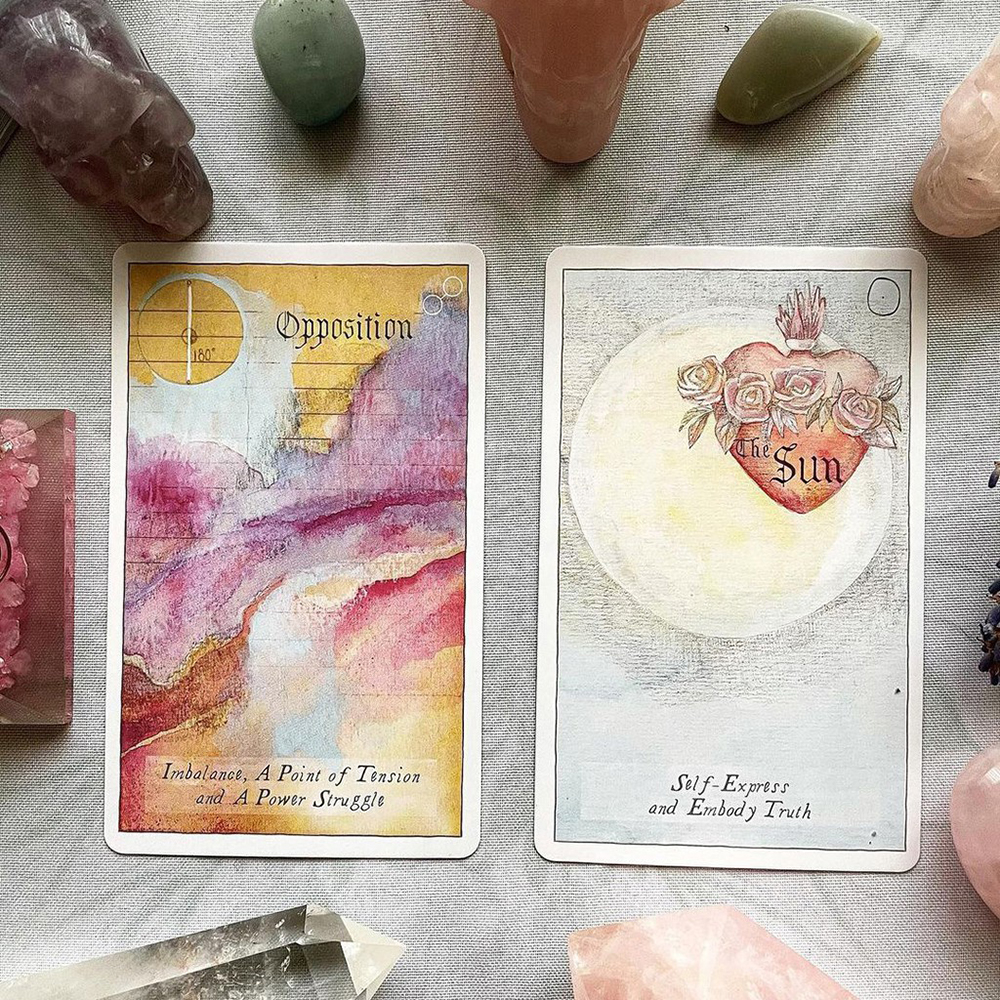 Bộ Bài Heavenly Bodies Astrology Oracle 51 Lá  Đá Thanh Tẩy