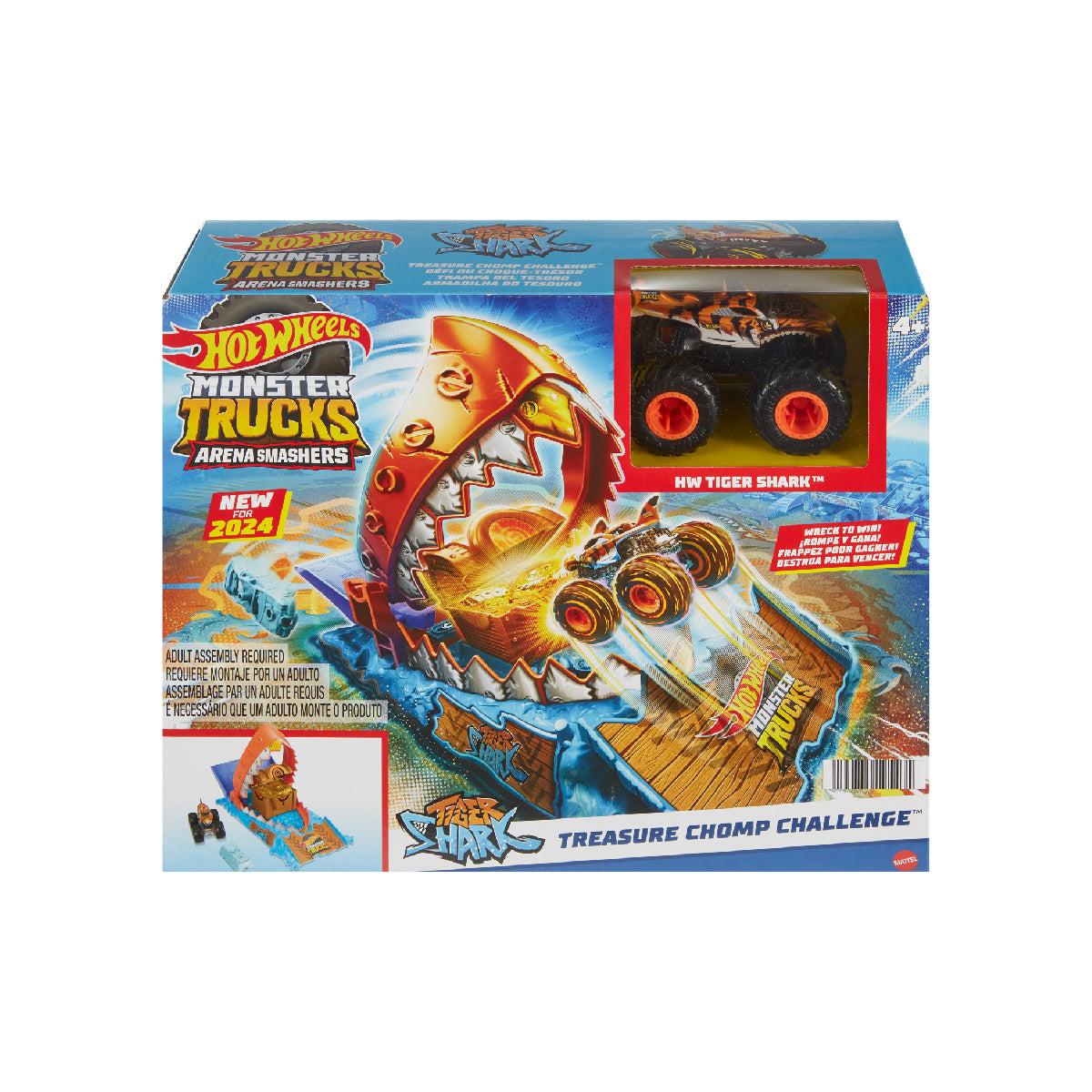Bộ Đồ Chơi Thử Thách Monster Trucks - Vượt Bẫy Cá Mập Hot Wheels HTP17/HNB87