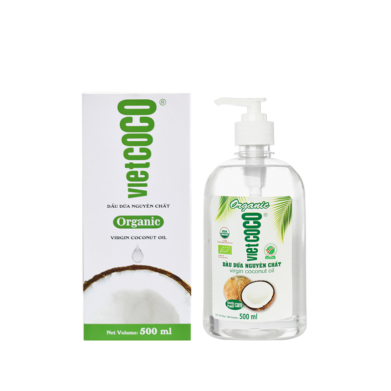 Dầu dừa nguyên chất Organic VIETCOCO chai vòi 500ml