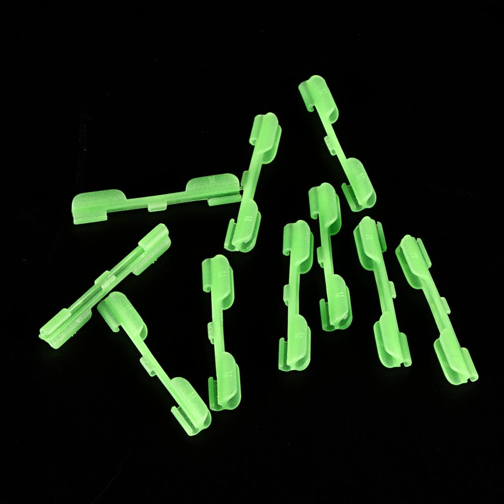 10pcs Fluorescent Glow Stick Clip Fishing Rod Clips Small S
