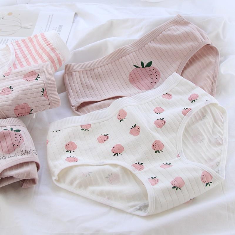 Quần Lót Cotton Co Dãn 4 Chiều Dâu Cute 40-80kg
