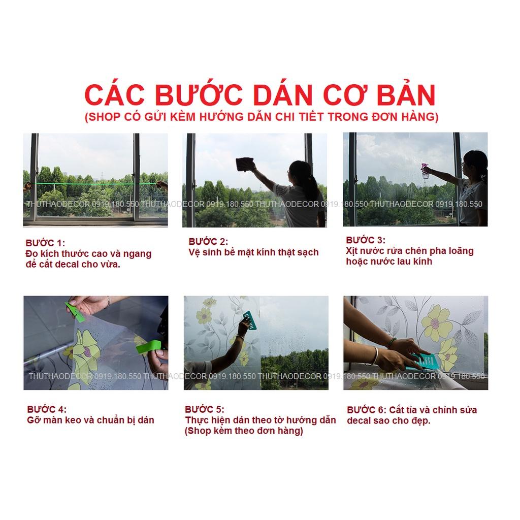 DECAL DÁN KÍNH MỜ SẴN KEO - BÁN THEO 1M TỚI