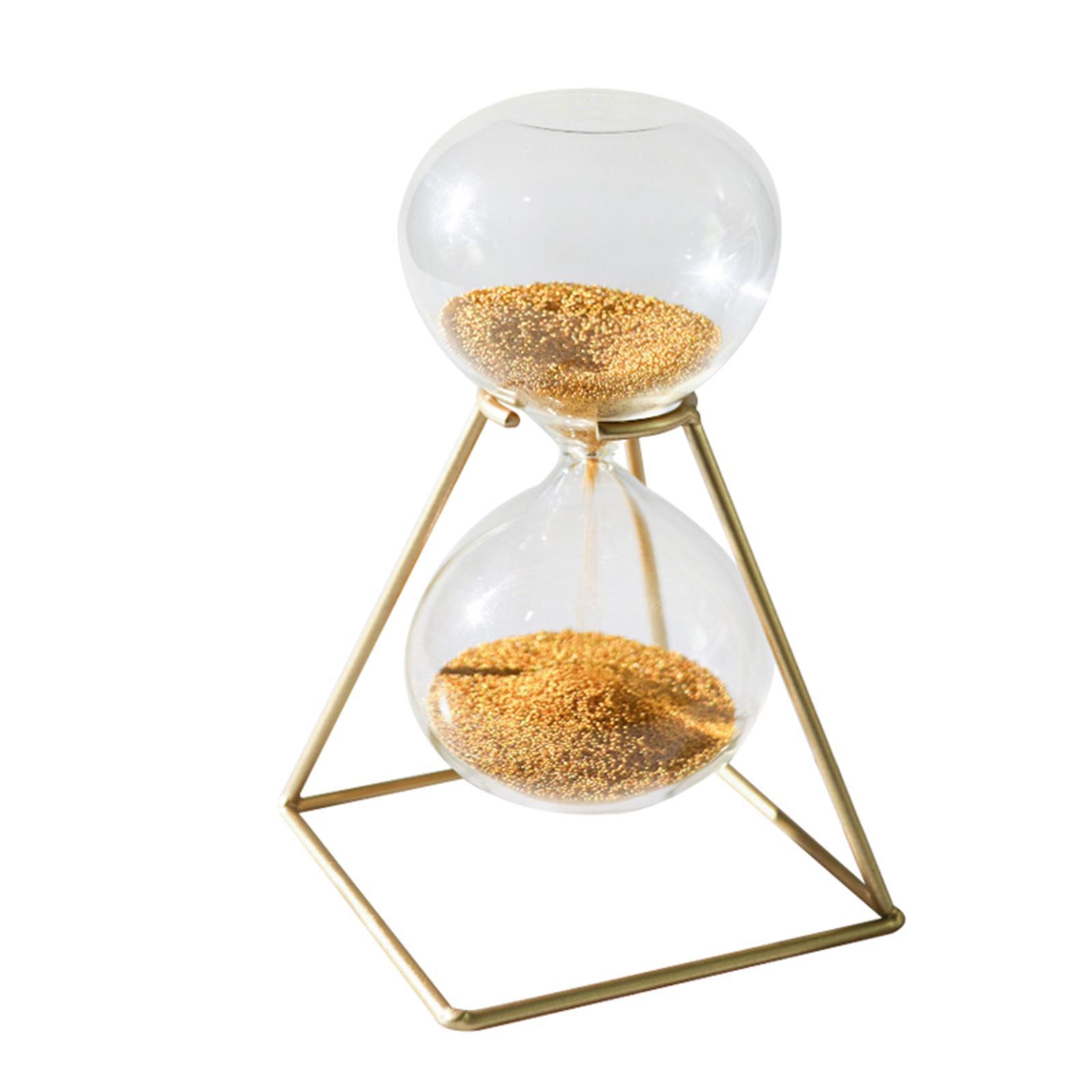 Nordic Golden Hourglass Ornament with rack Decorative Glass for Decor